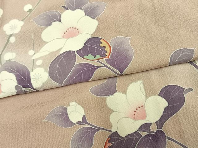 平和屋着物▽訪問着 単衣 友禅 枝花文 正絹 逸品 未使用 AAAV2591fy
