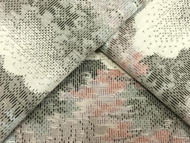 平和屋着物▽上質な紬 単衣 雲取り風景文 正絹 逸品 AAAV2592fy