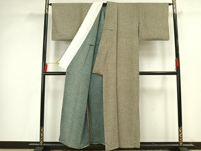 平和屋着物▽上質な小紋 単衣 霞文 正絹 逸品 未使用 AAAV2603fy