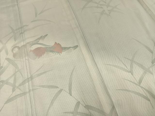 平和屋着物▽訪問着 無双 紗袷 紗×紗 鴛鴦文 正絹 逸品 AAAV2604fy