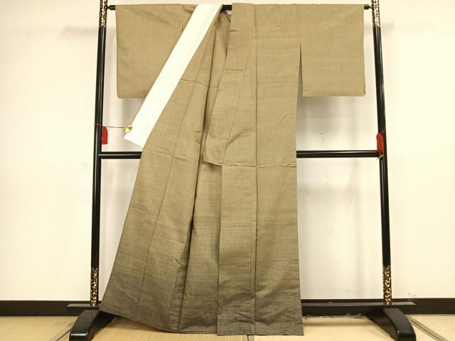 平和屋着物▽上質な紬 訪問着 単衣 霞文 正絹 逸品 AAAV2606fy