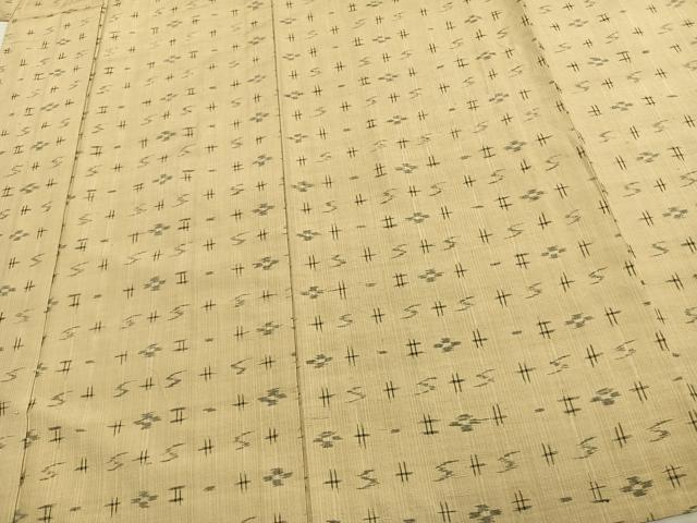 平和屋着物▽上質な紬 単衣 琉球絣 正絹 逸品 AAAV2608fy