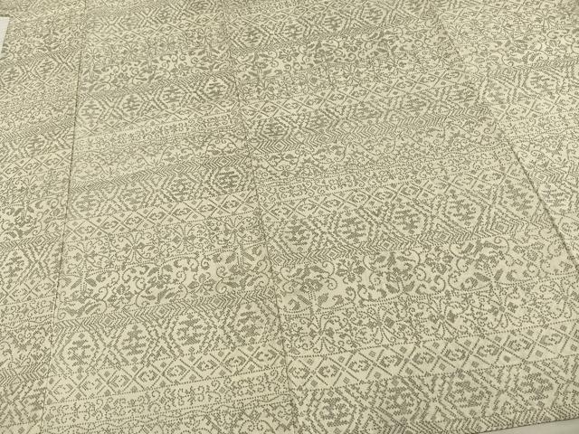 平和屋着物▽小紋 単衣 横段花文 洗える着物 AAAV2613fy