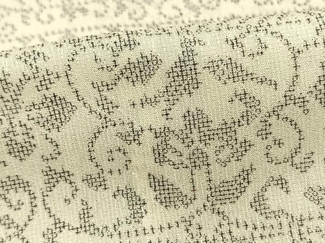平和屋着物▽小紋 単衣 横段花文 洗える着物 AAAV2613fy