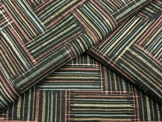 平和屋着物▽上質な紬 単衣 網目文 ロング丈 正絹 逸品 AAAV2614fy