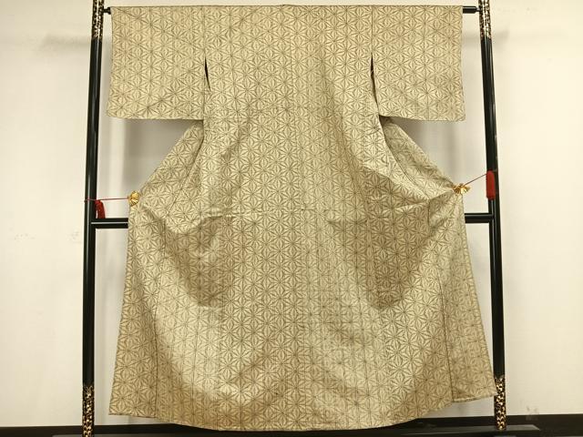 平和屋着物▽小紋 単衣 麻の葉文様 AAAV2616fy