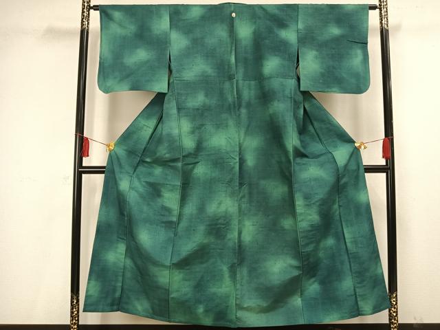平和屋着物▽上質な紬 単衣 霞文 正絹 逸品 AAAV2620fy