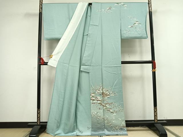 平和屋着物▽訪問着 単衣 友禅 風景草花文 正絹 逸品 AAAV2626fy