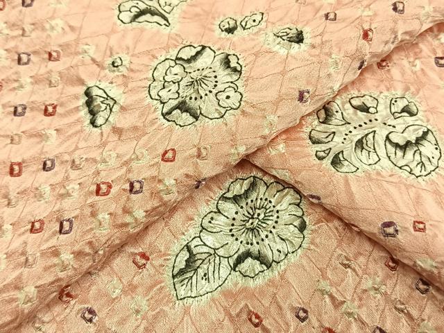 平和屋着物▽上質な紬 単衣 絞り 辻が花 正絹 逸品 AAAV2627fy
