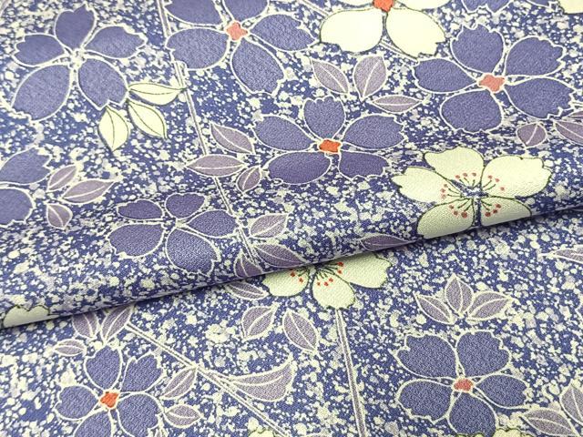 平和屋着物▽上質な小紋 単衣 枝花文 正絹 逸品 AAAV2635fy