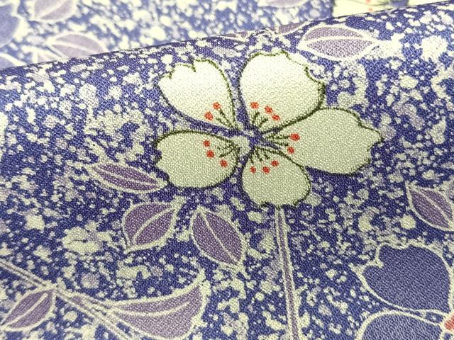 平和屋着物▽上質な小紋 単衣 枝花文 正絹 逸品 AAAV2635fy