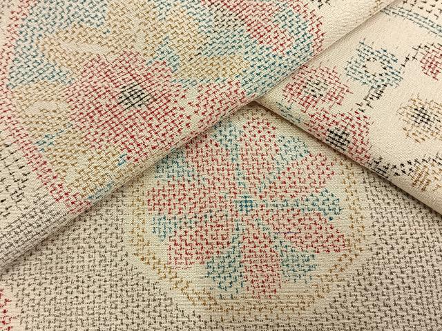 平和屋着物▽お召 単衣 花丸文 正絹 逸品 AAAV2642fy
