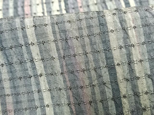 平和屋着物▽お召 単衣 縞 正絹 逸品 AAAV2650fy