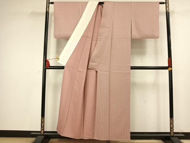 平和屋着物▽お召 単衣 蜀江花文 正絹 逸品 AAAV2658fy