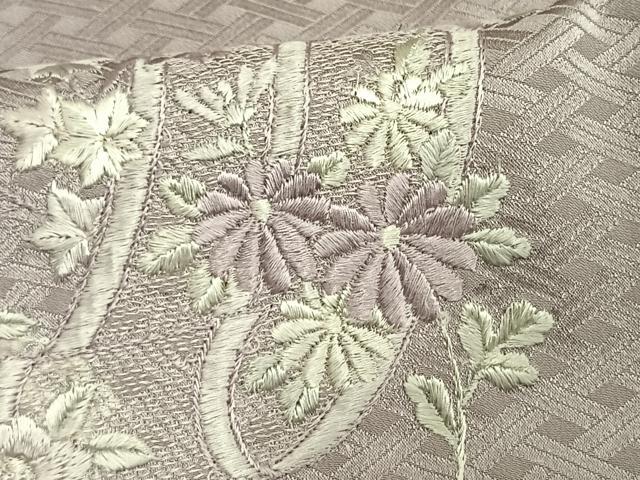 平和屋着物▽訪問着 単衣 絞り 刺繍 流水草花文 正絹 逸品 AAAV2659fy