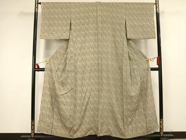 平和屋着物▽上質な小紋 単衣 変わり縞 正絹 逸品 AAAV2669fy