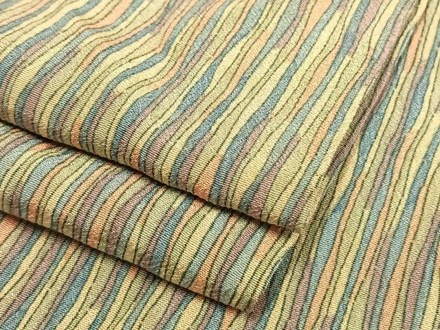 平和屋着物▽上質な小紋 単衣 変わり縞 正絹 逸品 AAAV2669fy