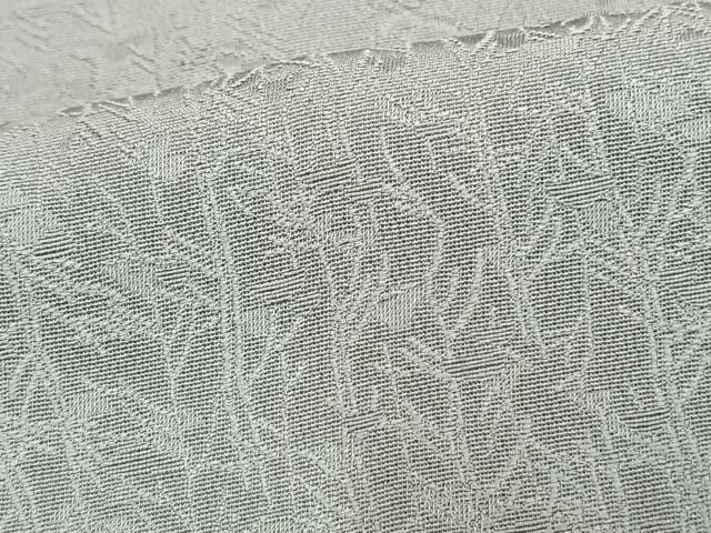 平和屋着物▽上質な色無地 単衣 蔦の葉地紋 豆がら茶色 正絹 逸品 未使用 AAAV2689fy