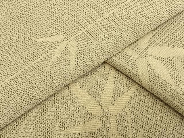 平和屋着物▽本塩沢 単衣 130亀甲 笹竹文 正絹 逸品 未使用 AAAV2707fy