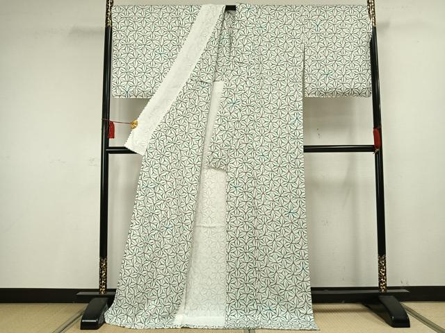 平和屋着物▽極上 小紋 単衣 鳥七宝 ロング丈 正絹 逸品 未使用 AAAV2711fy