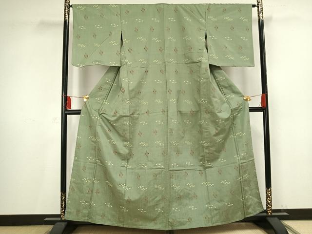 平和屋着物▽上質な紬 単衣 琉球絣 正絹 逸品 AAAV2725fy