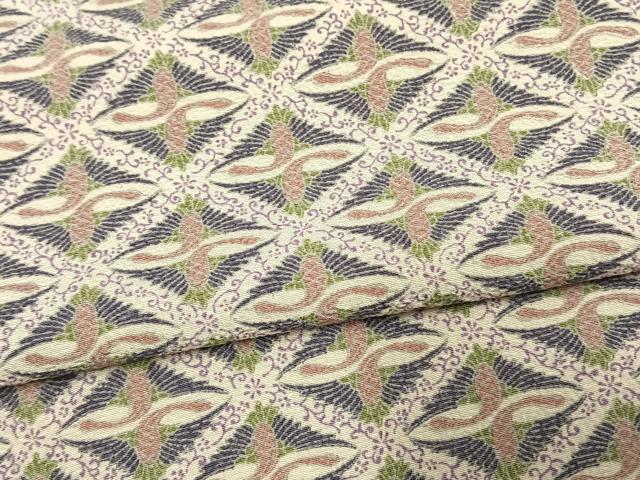 平和屋着物▽上質な小紋 単衣 向かい鶴菱文 正絹 逸品 AAAV2729fy