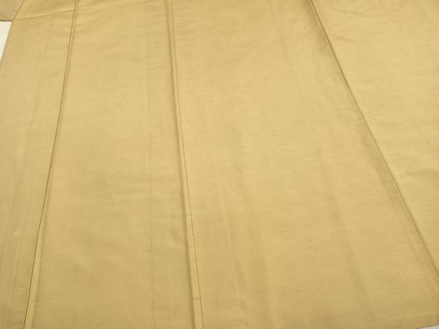 平和屋着物▽上質な紬 単衣 色無地 枯色 正絹 逸品 AAAV2737fy