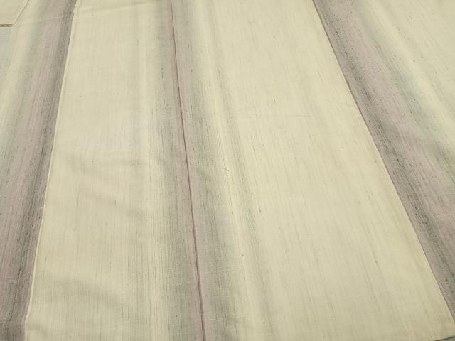 平和屋着物▽上質な紬 単衣 縞 正絹 逸品 AAAV2741fy