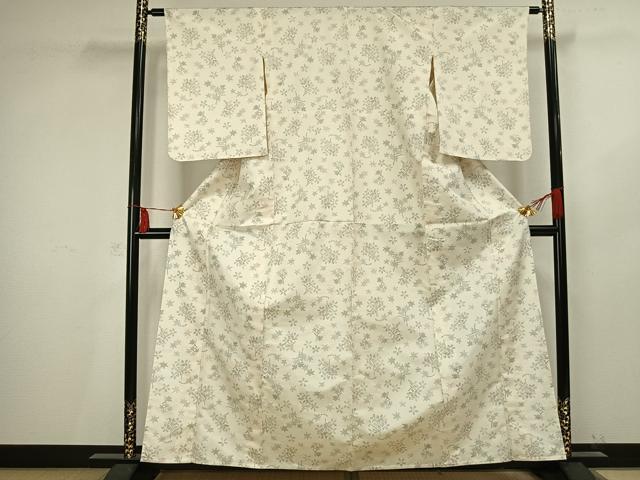 平和屋着物▽上質な紬 単衣 舞花文 正絹 逸品 未使用 AAAV2742fy