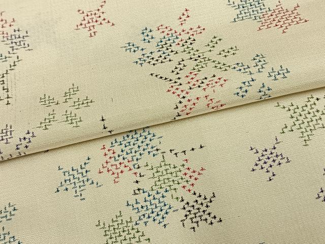 平和屋着物▽上質な紬 単衣 舞花文 正絹 逸品 未使用 AAAV2742fy