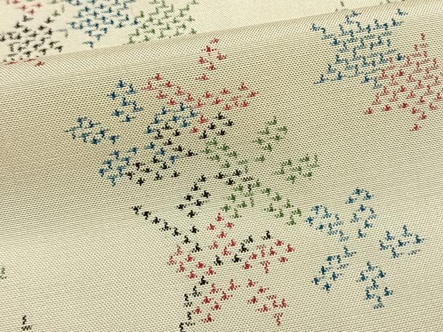 平和屋着物▽上質な紬 単衣 舞花文 正絹 逸品 未使用 AAAV2742fy