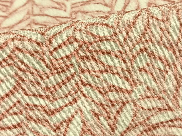 平和屋着物▽小紋 単衣 山野愛子 手描き 葉尽くし 洗える着物 AAAV2754fy