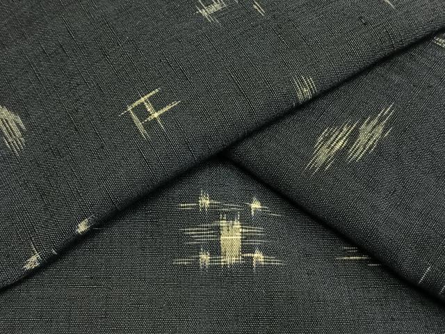 平和屋着物▽上質な紬 単衣 琉球絣 綿 逸品 AAAV2769fy