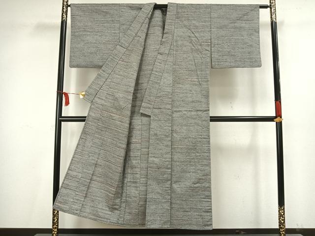 平和屋着物▽紬 単衣 横縞 ウール AAAV2778fy
