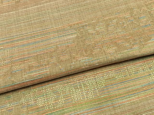 平和屋着物▽上質な紬 単衣 横段文 正絹 逸品 AAAV2781fy