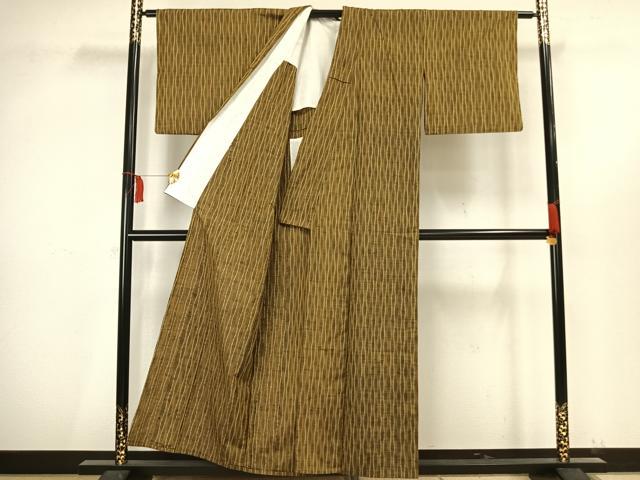 平和屋着物▽上質な紬 単衣 立涌文 正絹 逸品 AAAV2793fy