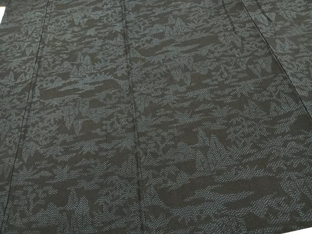 平和屋着物▽結城紬 単衣 風景樹林文 正絹 逸品 AAAV2798fy
