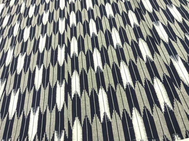 平和屋着物▽上質な紬 単衣 矢羽文 綿 逸品 AAAV2811fy