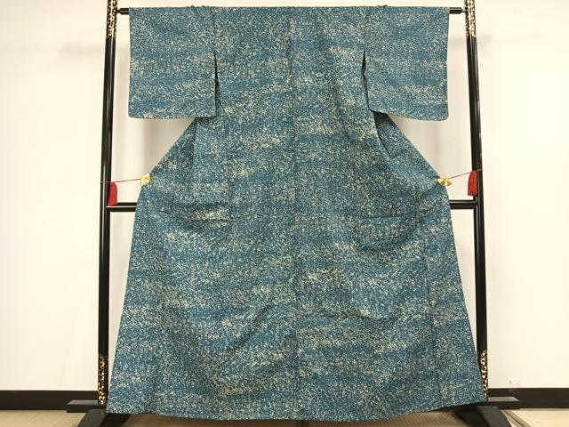 平和屋着物▽上質な紬 単衣 霞文 正絹 逸品 AAAV2819fy