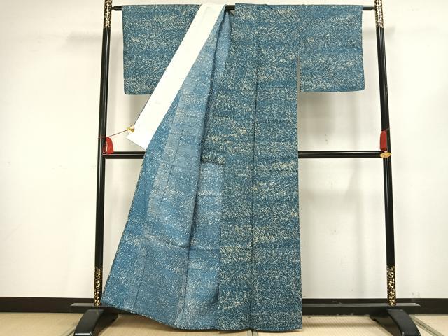 平和屋着物▽上質な紬 単衣 霞文 正絹 逸品 AAAV2819fy