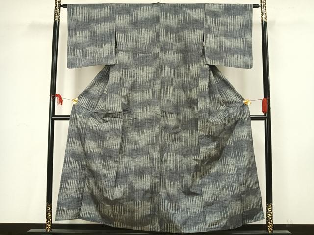 平和屋着物▽上質な紬 単衣 縞 正絹 逸品 未使用 AAAV2838fy