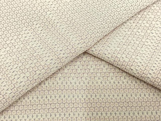平和屋着物▽本塩沢 単衣 110亀甲 横段文 正絹 逸品 AAAV2842fy