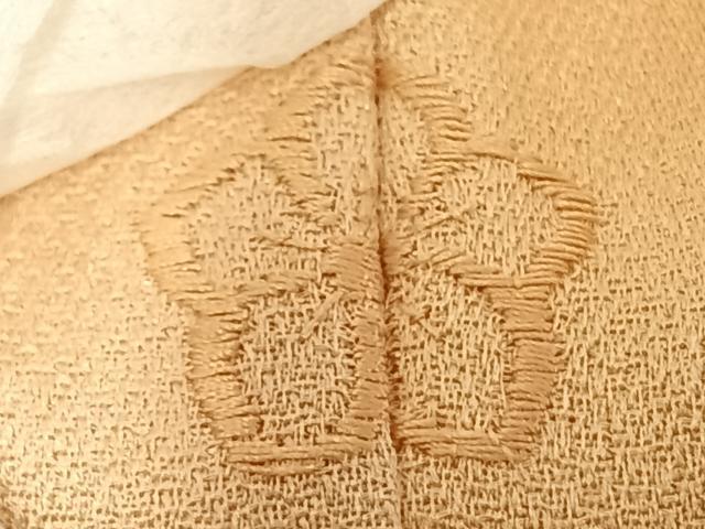 平和屋着物▽上質な色無地 単衣 丸地紋 蜂蜜色 正絹 逸品 未使用 AAAV2859fy