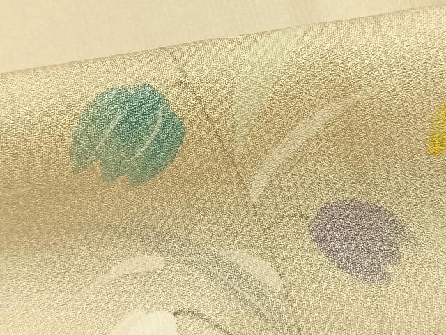 平和屋着物▽訪問着 単衣 手描き 草花文 正絹 逸品 AAAV2861fy
