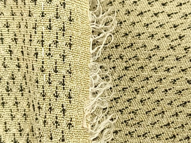 平和屋着物▽白鷹お召 単衣 蚊絣 正絹 逸品 AAAV2868fy