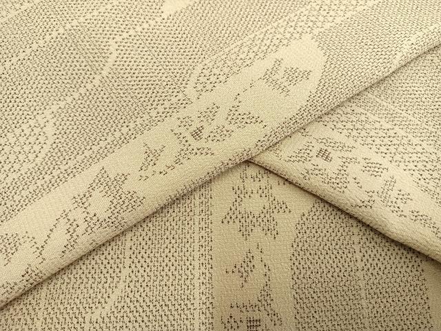 平和屋着物▽本塩沢 単衣 霞花文 正絹 逸品 AAAV2880fy