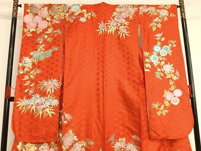 平和屋本店●お引きずり・お引き摺り・引き振袖 和装 結婚式 舞妓 芸妓 芸者 衣装 刺繍 花鳥文 金銀糸 逸品 AAAV3832es