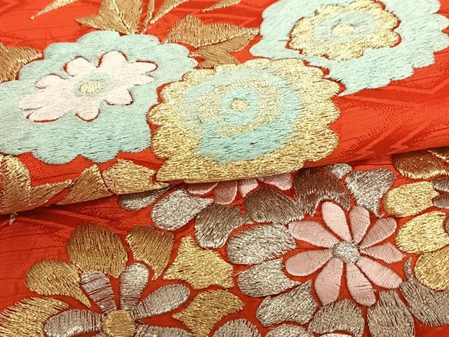 平和屋本店●お引きずり・お引き摺り・引き振袖 和装 結婚式 舞妓 芸妓 芸者 衣装 刺繍 花鳥文 金銀糸 逸品 AAAV3832es