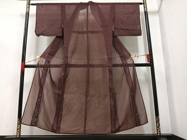 平和屋着物*夏物 色無地 紗 煤竹色 交織 逸品 AAAV4423ph