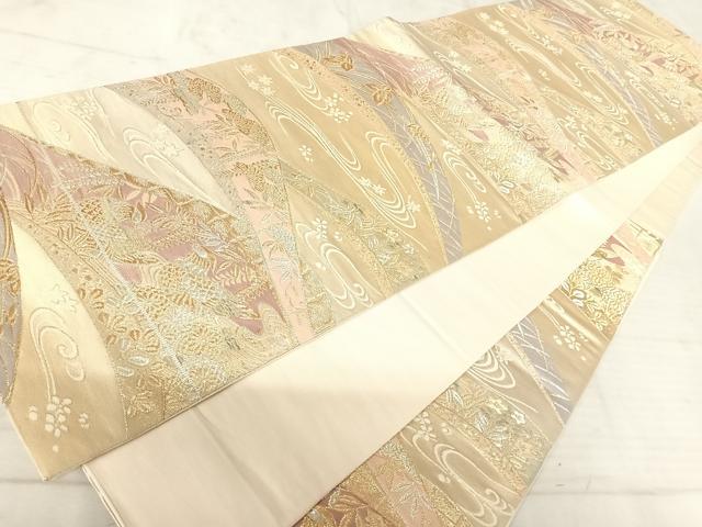 平和屋着物◎六通柄袋帯 花鳥文 金銀糸 正絹 逸品 AAAV5458yx